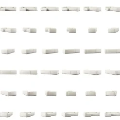 Grand 4-Sitssoffa Divan Höger Bouclétyg, Steam White