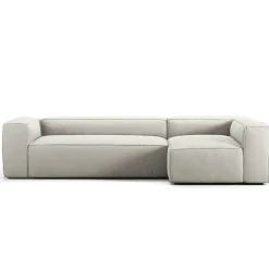 Grand 4-Sitssoffa Divan Höger Minetyg, Moon White