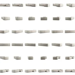 Grand 4-Sitssoffa Divan Höger Minetyg, Moon White
