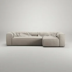 Grand 4-Sitssoffa Divan Höger Minetyg, Sandshell Beige