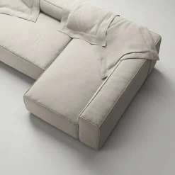 Grand 4-Sitssoffa Divan Höger Minetyg, Sandshell Beige