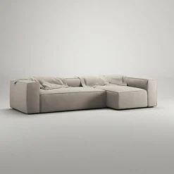 Grand 4-Sitssoffa Divan Höger Minetyg, Sandshell Beige