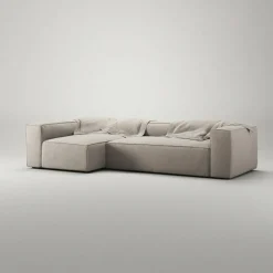 Grand 4-Sitssoffa Divan Vänster Minetyg, Sandshell Beige