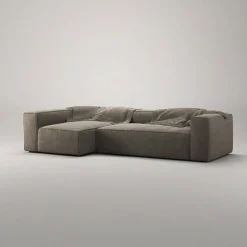 Grand 4-Sitssoffa Divan Vänster Pradotyg, Mole Brown