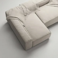Grand 3-Sitssoffa Divan Vänster Minetyg, Sandshell Beige