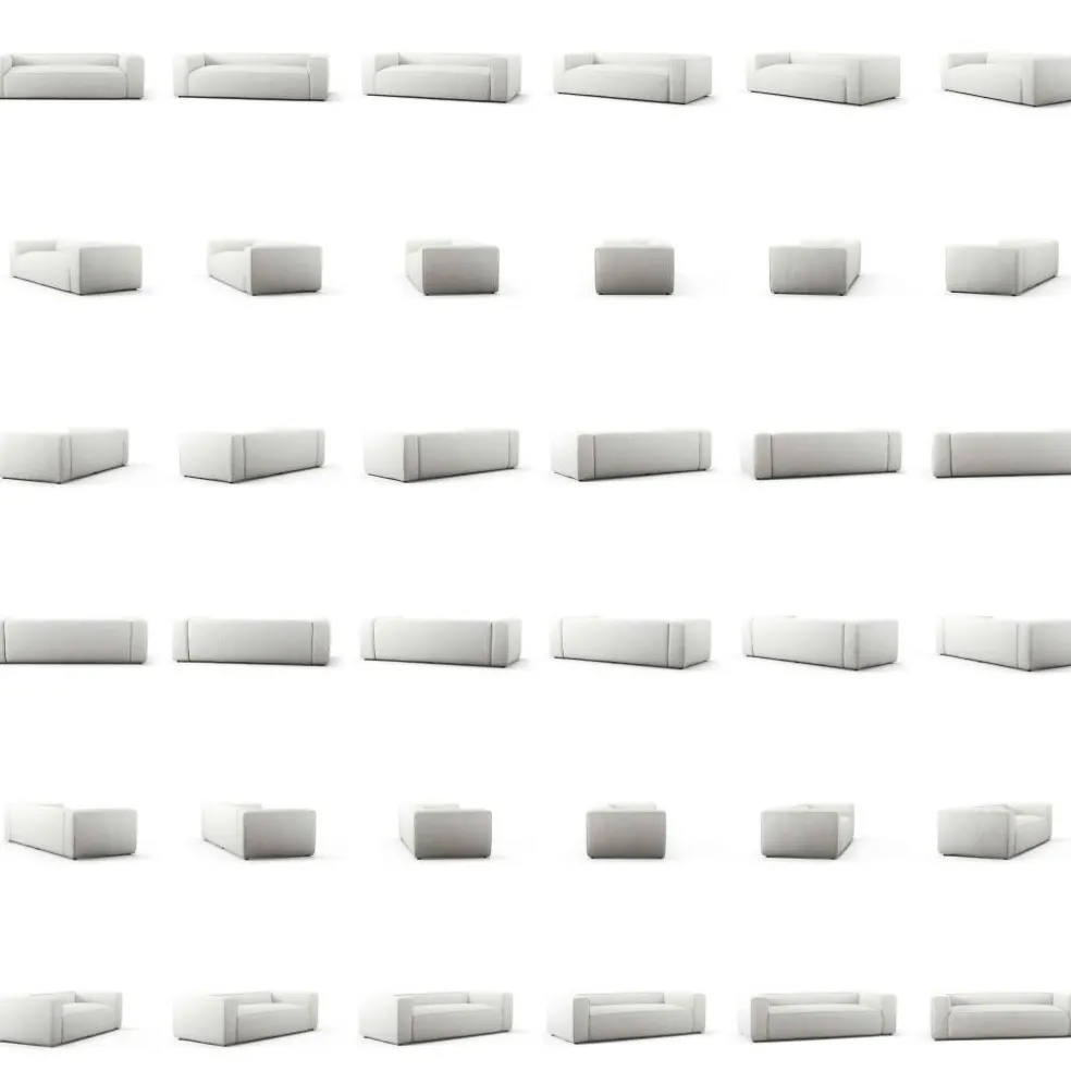 Grand 2-Sitssoffa Minetyg, Moon White