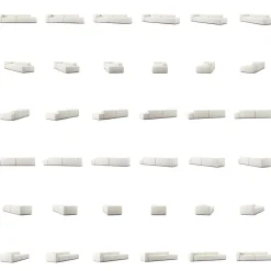 Grand 3-Sitssoffa öppet avslut Höger Bouclétyg, Steam White
