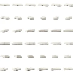 Grand 2,5-Sitssoffa öppet avslut Höger Bouclétyg, Steam White