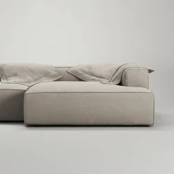 Grand 2,5-Sitssoffa öppet avslut Vänster Minetyg, Sandshell Beige