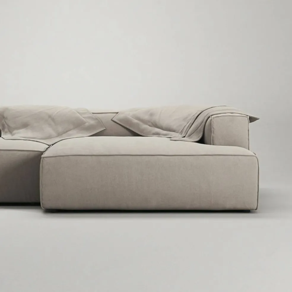 Grand 2,5-Sitssoffa öppet avslut Vänster Minetyg, Sandshell Beige