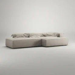 Grand 2,5-Sitssoffa öppet avslut Vänster Minetyg, Sandshell Beige
