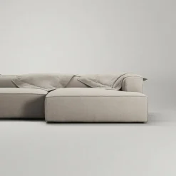 Grand 5-Sitssoffa öppet avslut Vänster Minetyg, Sandshell Beige