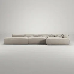 Grand 5-Sitssoffa öppet avslut Vänster Minetyg, Sandshell Beige