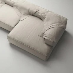 Grand 5-Sitssoffa öppet avslut Vänster Minetyg, Sandshell Beige