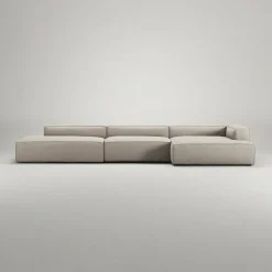 Grand 5-Sitssoffa öppet avslut Vänster Minetyg, Sandshell Beige