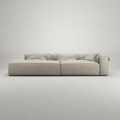 Grand 3-Sitssoffa öppet avslut Vänster Minetyg, Sandshell Beige