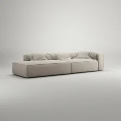 Grand 3-Sitssoffa öppet avslut Vänster Minetyg, Sandshell Beige