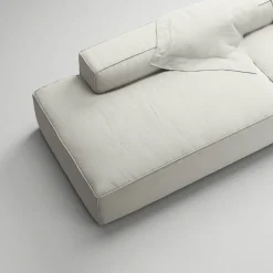 Grand 4-Sitssoffa öppna avslut Minetyg, Moon White