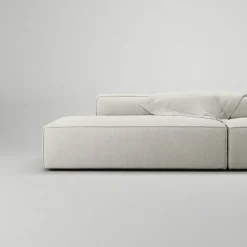 Grand 4-Sitssoffa öppna avslut Minetyg, Moon White