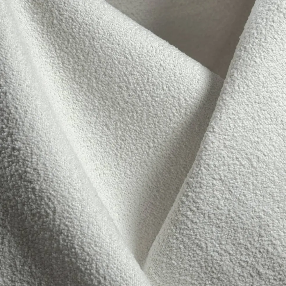 Grand 4-Sitssoffa öppna avslut Bouclétyg, Steam White