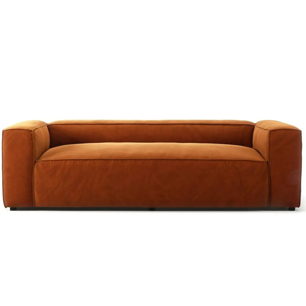 Grand 2-Sitssoffa Sammet, Copper Glow