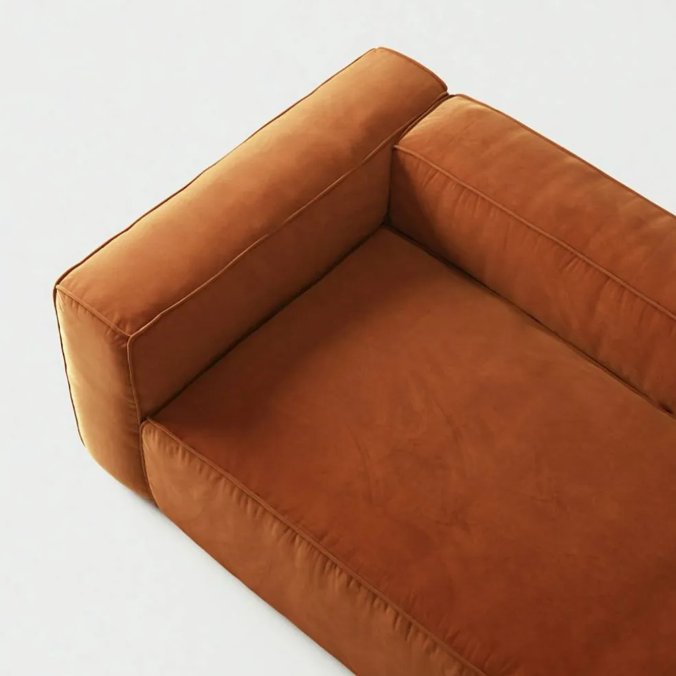 Grand 2-Sitssoffa Sammet, Copper Glow