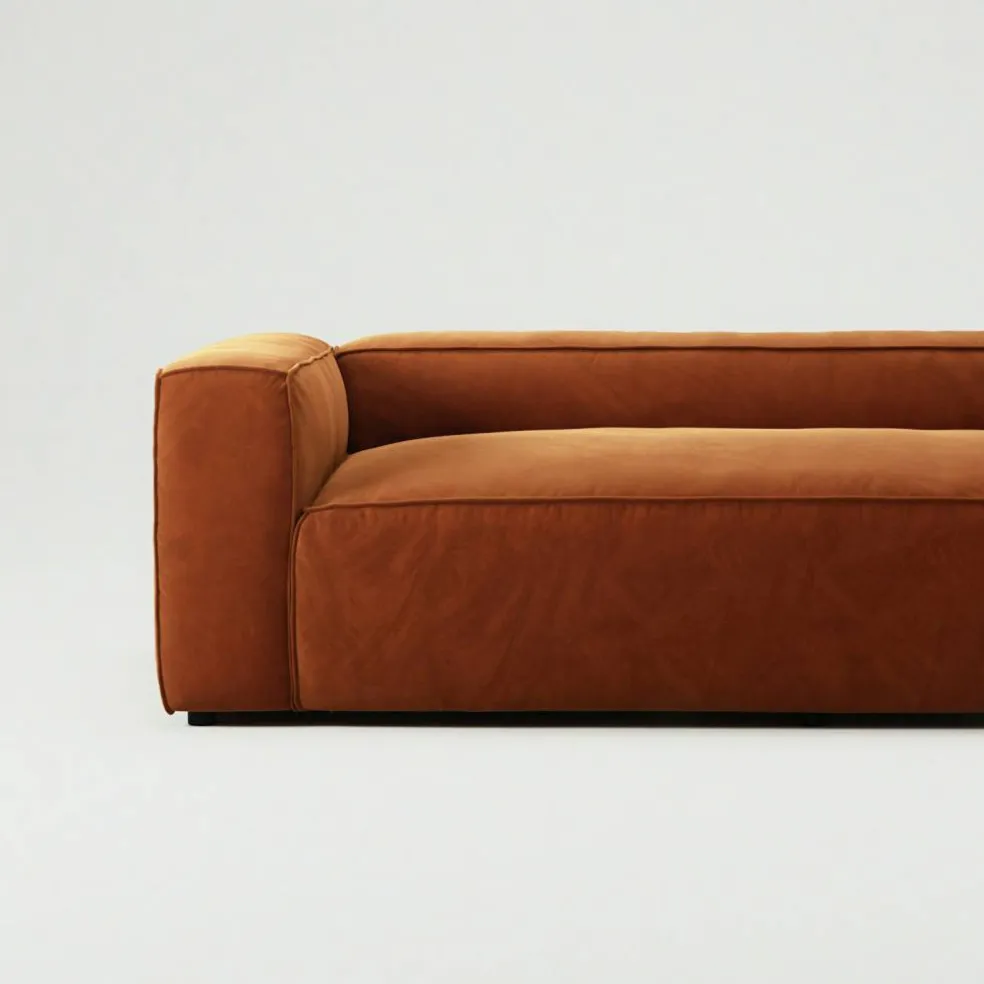 Grand 2-Sitssoffa Sammet, Copper Glow