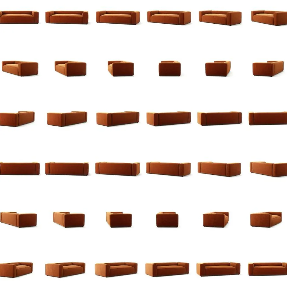 Grand 2-Sitssoffa Sammet, Copper Glow