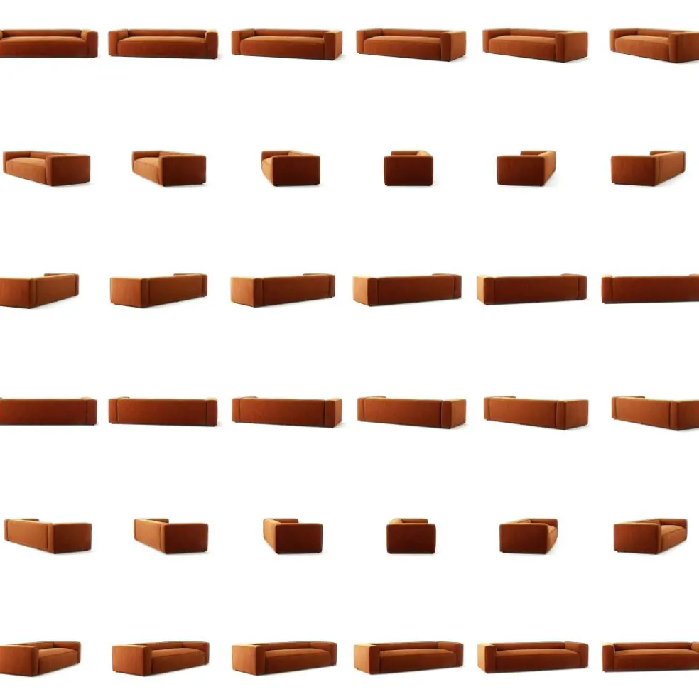 Grand 3-Sitssoffa Sammet, Copper Glow