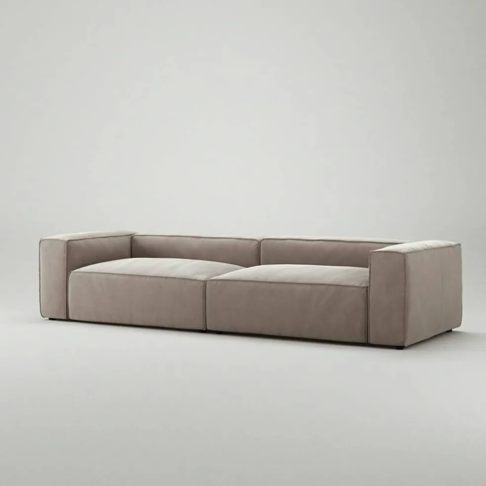 Grand 4-Sitssoffa Sammet, Dusk Beige