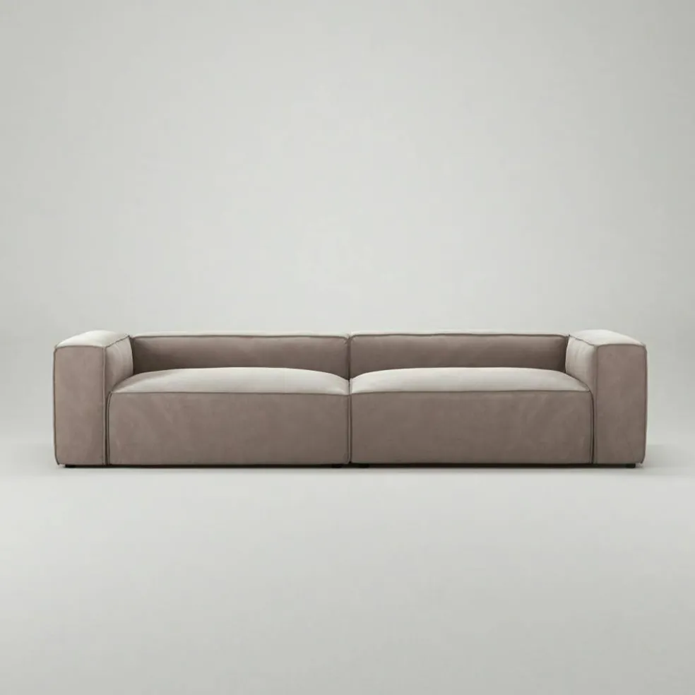 Grand 4-Sitssoffa Sammet, Dusk Beige