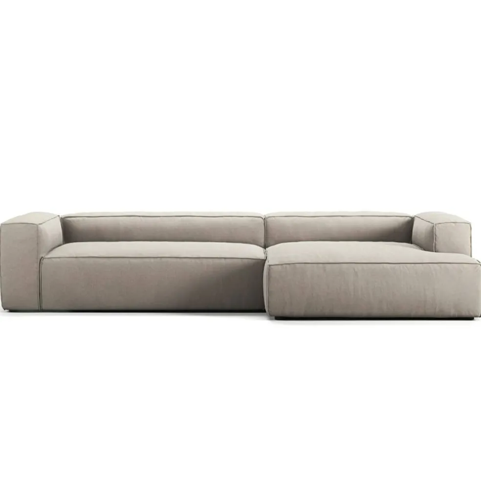 Grand 4-Sitssoffa schäslong Höger Minetyg, Sandshell Beige