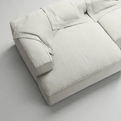 Grand 3-Sitssoffa schäslong Vänster Minetyg, Moon White