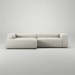 Grand 3-Sitssoffa schäslong Vänster Minetyg, Moon White