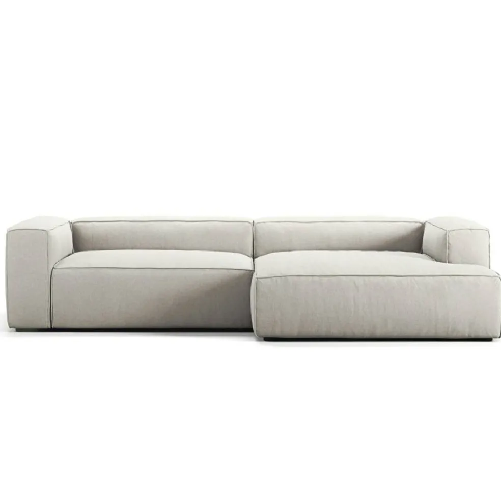 Grand 3-Sitssoffa schäslong Höger Minetyg, Moon White