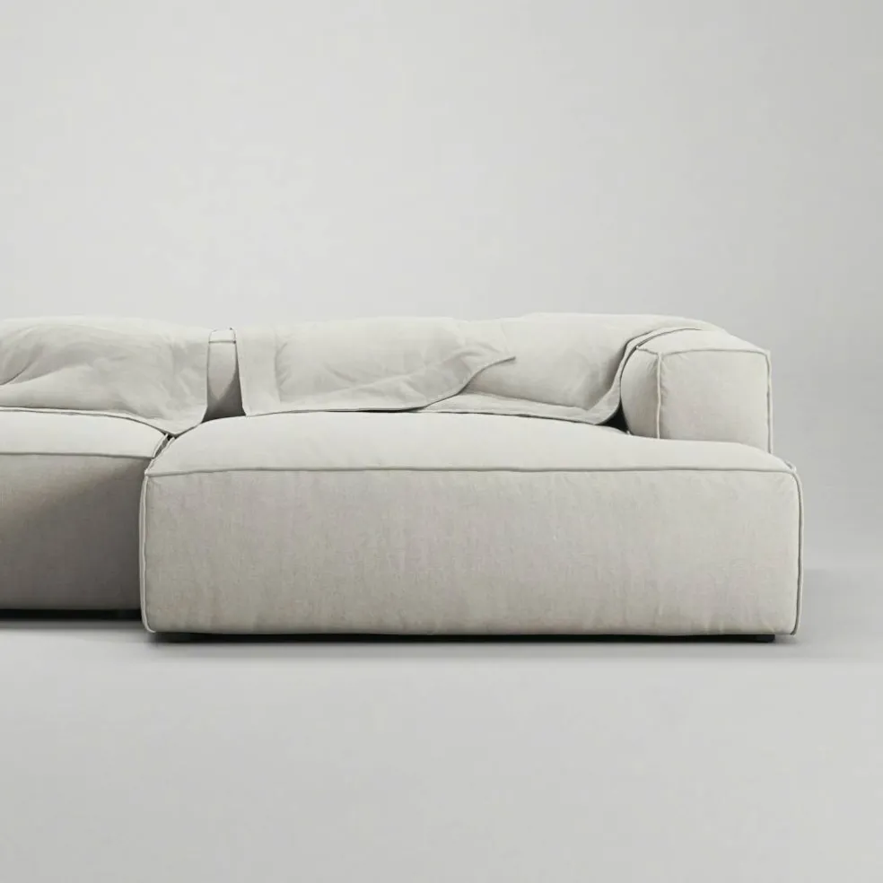 Grand 3-Sitssoffa schäslong Höger Minetyg, Moon White