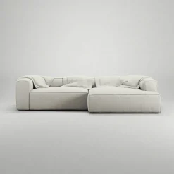 Grand 3-Sitssoffa schäslong Höger Minetyg, Moon White
