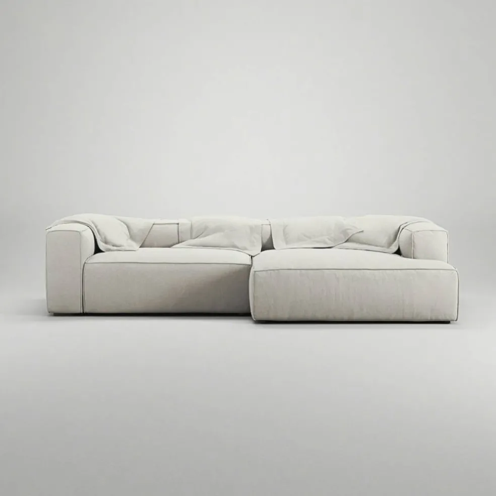 Grand 3-Sitssoffa schäslong Höger Minetyg, Moon White