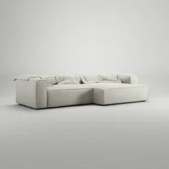 Grand 3-Sitssoffa schäslong Höger Minetyg, Moon White