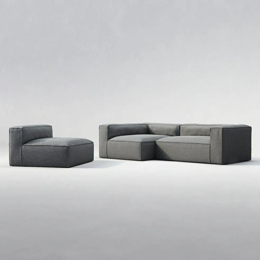 Grand Utomhus Modulsoffa, Charcoal Chiné