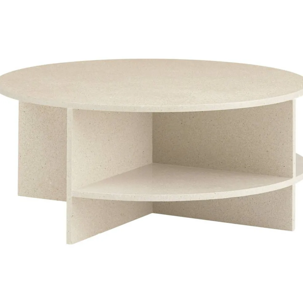 Halves Soffbord 85 cm, Taupe Terrazzo