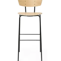 Herman Barstol Med Fotstöd H96 cm, Vitoljad Ek / Svart med fotstöd.