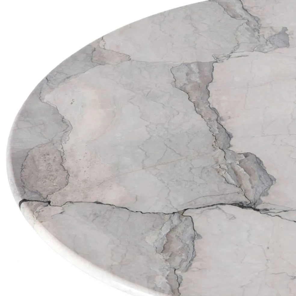 Hexagon Matbord Ø90 cm, Albanian Grey Marmor