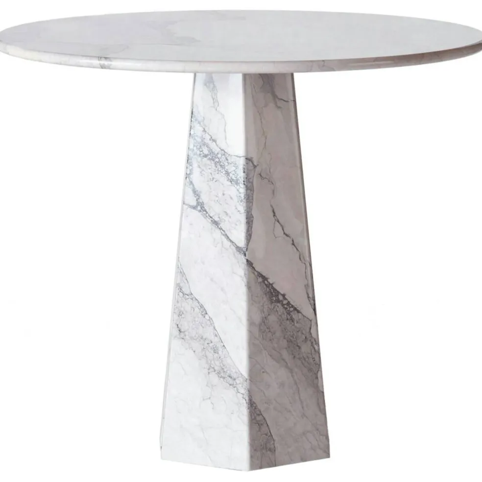 Hexagon Matbord Ø90 cm, Albanian Grey Marmor