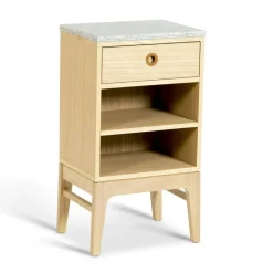 Höllviken Sängbord Låga Ben, Vitpigmenterad Ek