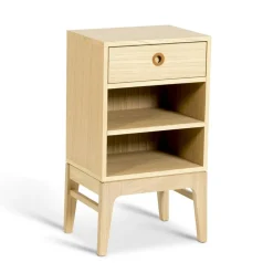 Höllviken Sängbord Låga Ben, Vitpigmenterad Ek