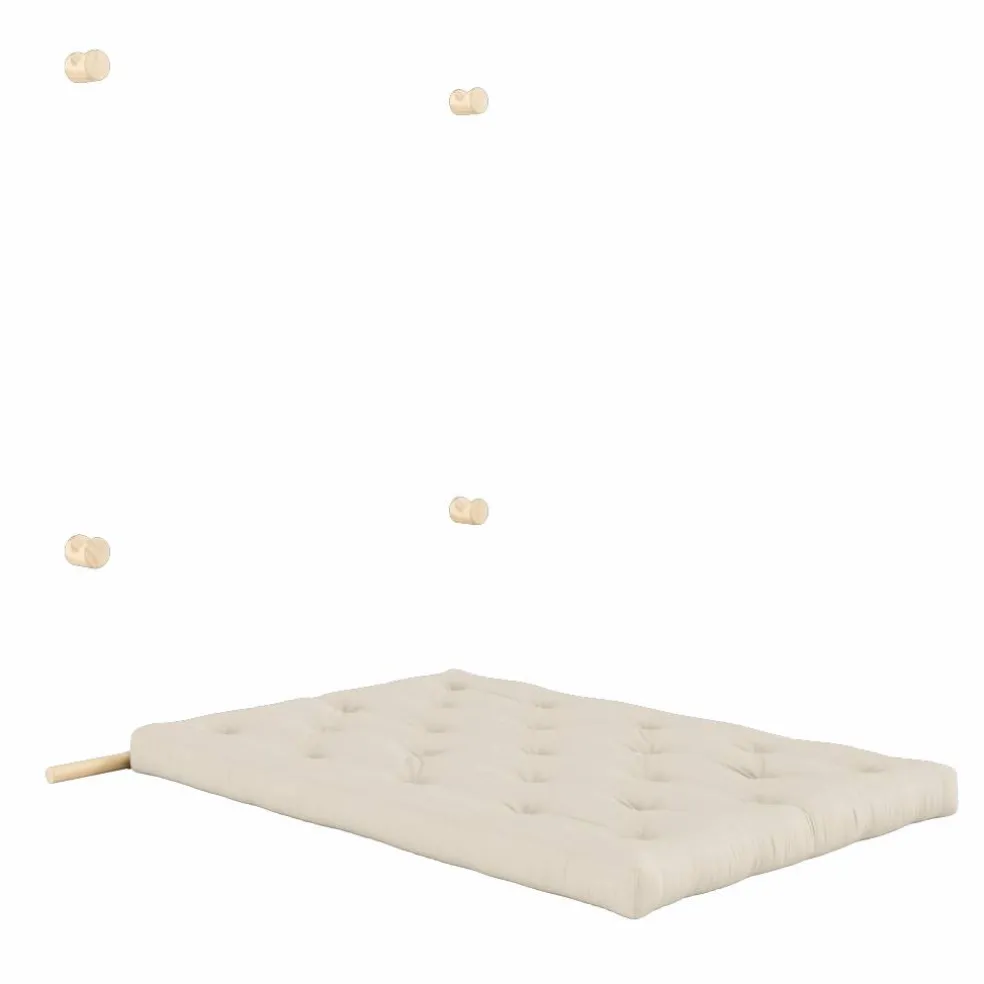 Hooked Madrass Med Beslag 135x200 cm, Raw / Beige