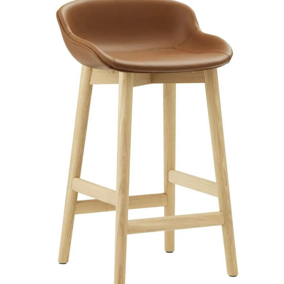 Hyg Barstol 65 cm, Brandy Läder / Ek