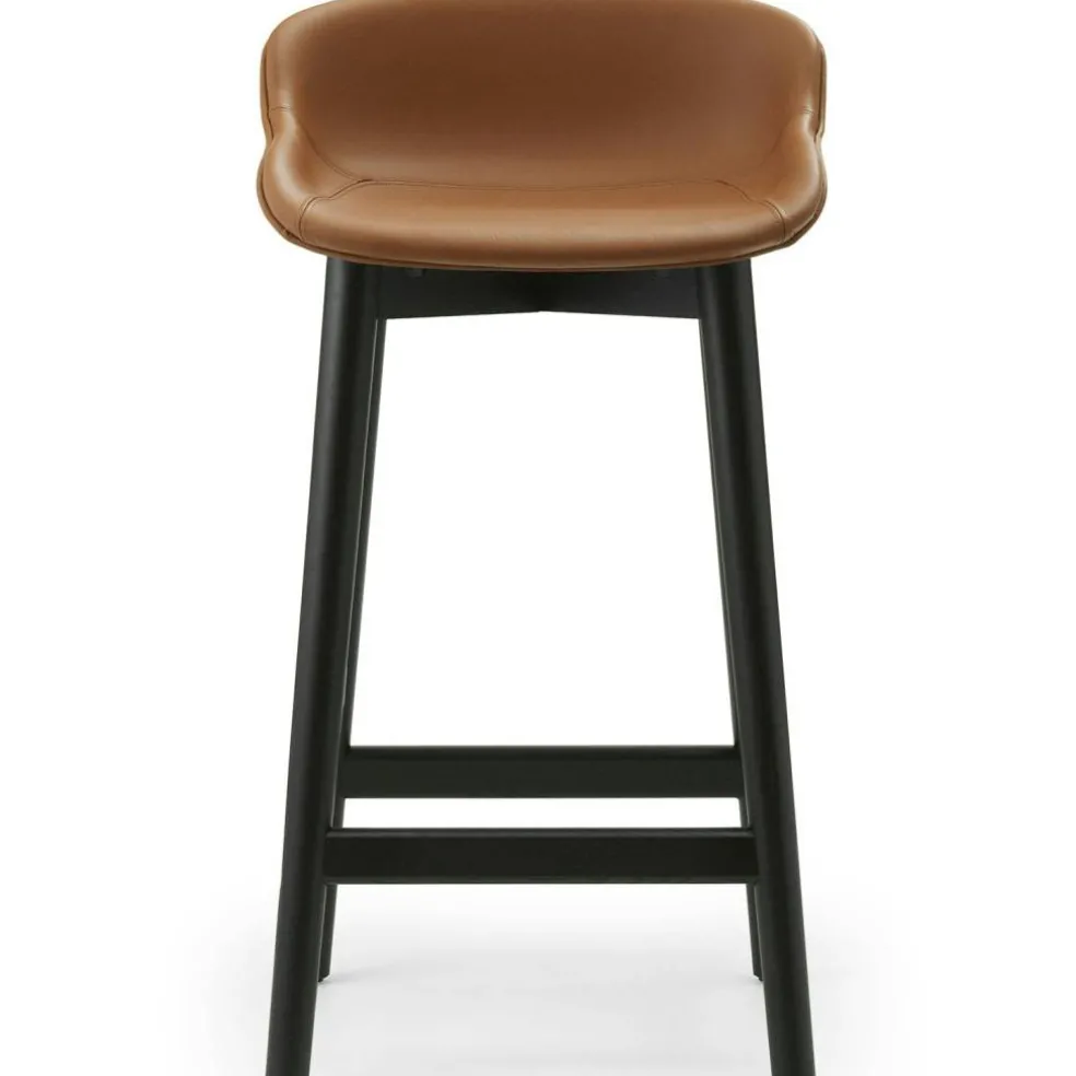 Hyg Barstol 65 cm, Brandy Läder / Svart Ek