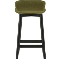 Hyg Barstol 75 cm, Klädd Framsida, Oliv / Svart Ek